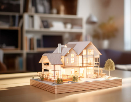 Luxury design of houses, buildings. Modern construction models. used for design, design, decoration for modern beauty. Generative AI.の素材