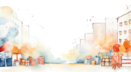 Watercolor of Black Friday. background with promote products and services.の素材