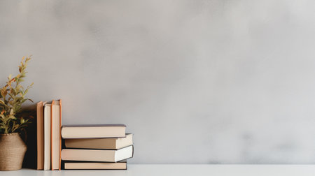 Abstract background of books arrangement with space for text. vintage style.の素材