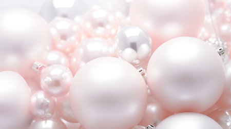 Abstract background of balloons. Pink floating bubbles. soft bokeh background. Generative AIの素材