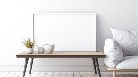 Modern style coffee table Used to decorate websites, mockups, or elegant coffee tables. Generative AIの素材