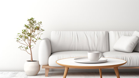 Modern style coffee table Used to decorate websites, mockups, or elegant coffee tables. Generative AIの素材