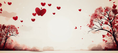 Vintage Valentine's Day concept. For wedding photos, wedding cards valentine's day card or web design and web background. Generative aiの素材