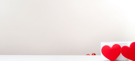 Red heart on empty space for text. For wedding photos ,wedding cards valentine's day card. Generative aiの素材