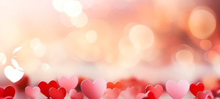 Abstract background of heart icon, Red heart graphics, blurred heart background, For wedding photos ,wedding cards valentine's day card. Generative aiの素材