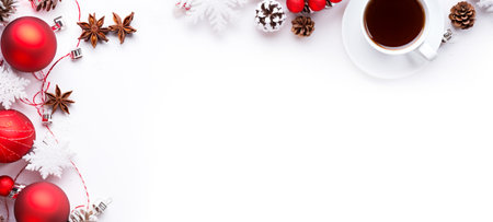 Happy New Year concept. Merry christmas and Happy new year event. Area for entering text, Write text on a white. Generative aiの素材