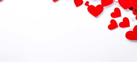 Modern paper cut design in red heart shape. Valentine's Day concept on white, For wedding photos, wedding cards valentine's day card or web design and web background. Generative aiの素材