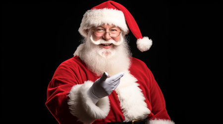 Santa Claus is kind. Ready to give gifts. Merry christmas background. Generative aiの素材