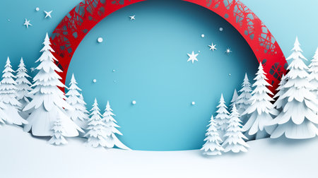 Xmas modern design in paper cut style with Christmas. For Christmas cards, posters, art texture, presentation design or web design and web background. Generative aiの素材