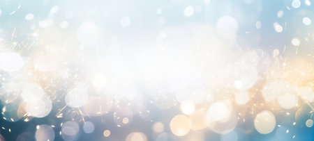 Abstract blue dark bokeh background, light blurred light. For art texture, presentation design or web design and web background. Generative aiの素材