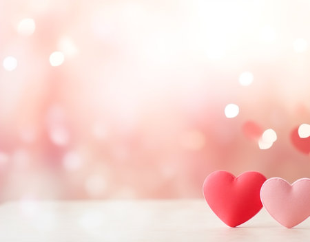 Abstract background of heart icon, Red heart graphics, blurred heart background, For wedding photos ,wedding cards valentine's day card. Generative aiの素材