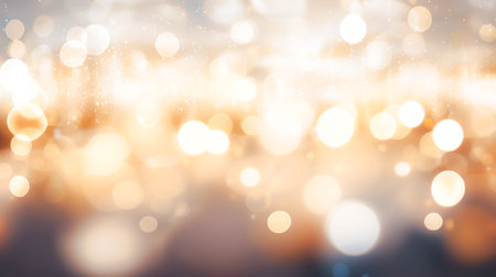 Abstract background golden blur bokeh, light bokeh, For Christmas photos ,Christmas cards New Year festivals card. Generative ai.の素材