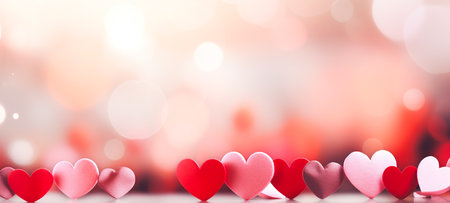 Abstract background of heart icon, Red heart graphics, blurred heart background, For wedding photos ,wedding cards valentine's day card. Generative aiの素材