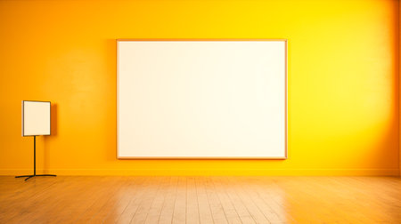 Yellow vintage board sign. For art texture, presentation design or web design and web background. Generative aiの素材
