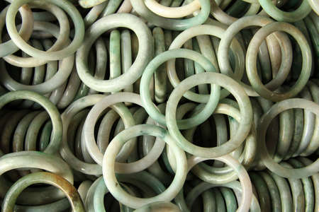 Jade bracelets made in Thailandの写真素材