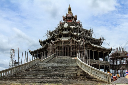 construction of the temple in Thailandの写真素材