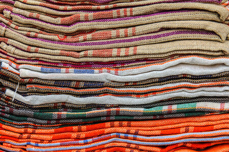 Silk fabric folded