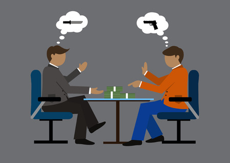 vector two Businessmen and corruptionのイラスト素材