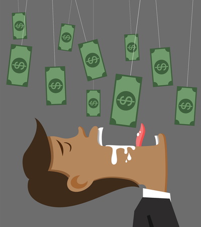 vector illustation businessman money and baitのイラスト素材