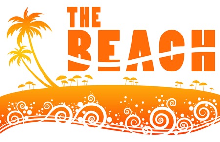 wallpaper beautiful beach and coconut treeのイラスト素材