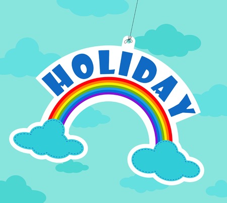 card and holiday text on blue backgroundのイラスト素材