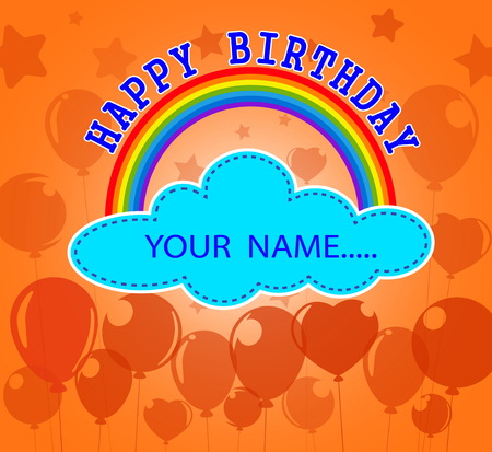 happy birthday with balloons colorful backgroundのイラスト素材