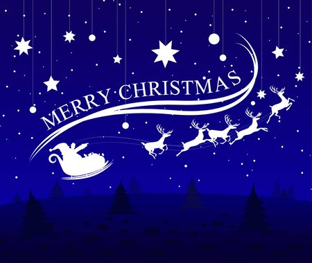 Merry christmas santa claus and deerのイラスト素材