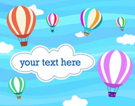 card balloon and cloud in skyのイラスト素材