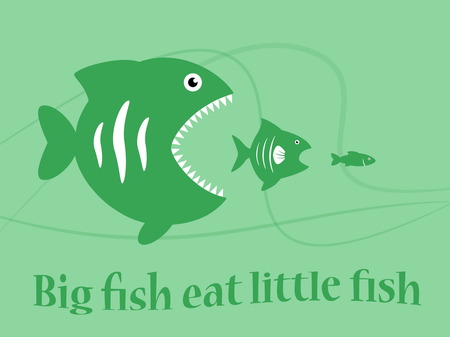 big fish eat little fishのイラスト素材