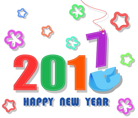 happy new year card 2017のイラスト素材