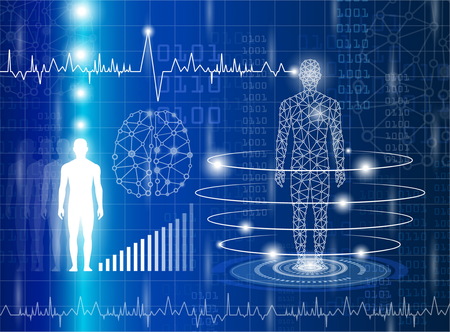 Technology with science in future and cloning.のイラスト素材