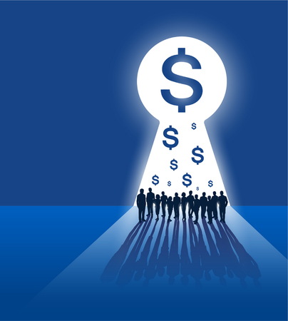 silhouette,successful concept with teamwork businessmanのイラスト素材