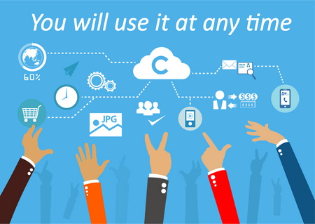 technology,system cloud and public serviceのイラスト素材