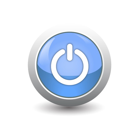 An icon power on button isolated on white background for finger push to startのイラスト素材