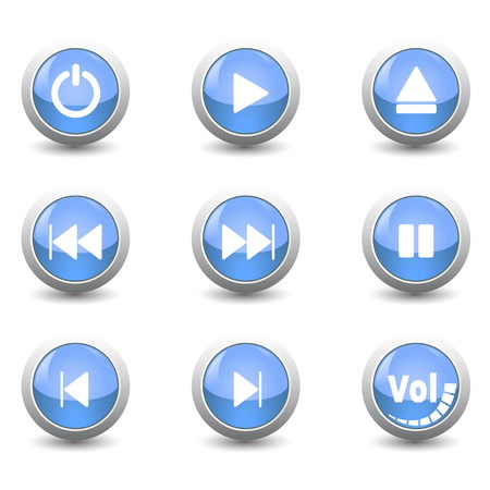 icon button set,for control panel isolated on white background for finger push to startのイラスト素材