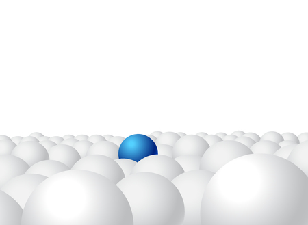 comparative with disadvantage and advantageous illustration,business competition concept and successful,circle big and small with copy space on white background,blue ball difference of shapeのイラスト素材