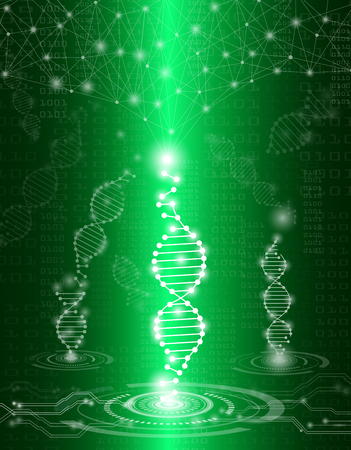 abstract background technology concept in green light,human body heal,technology modern medical science in future and global international medical with tests analysis clone DNA humanのイラスト素材
