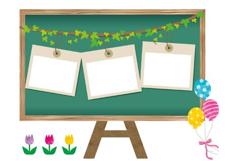 Watercolor Style Blackboard Frame Setのイラスト素材