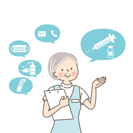 Medical specialists explaining vaccinesのイラスト素材