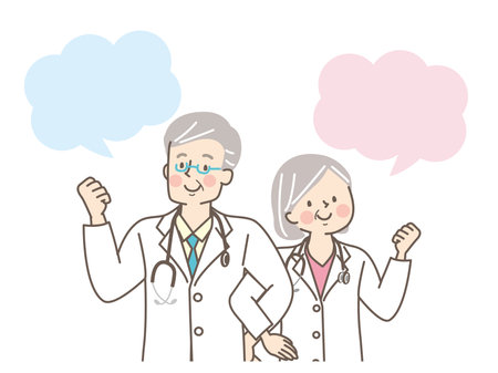 Senior healthcare worker with a smile with arms crossedのイラスト素材