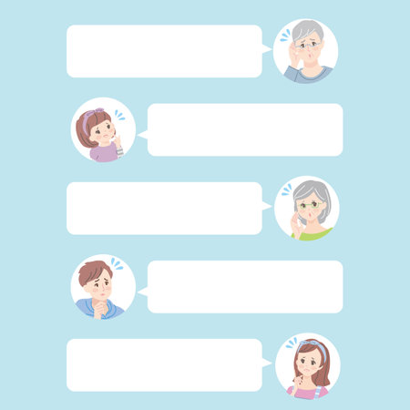 A family in need is having a group talkのイラスト素材