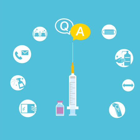 Image material of vaccination and infection controlのイラスト素材
