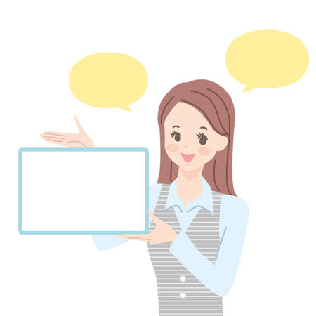 Illustration of a receptionist in a suitのイラスト素材