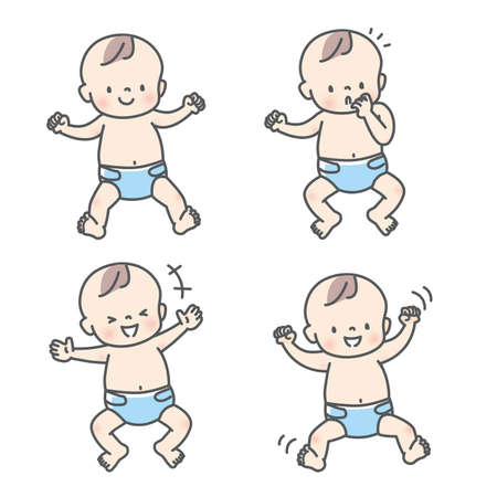 Cute Baby Illustration Setのイラスト素材
