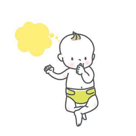 Illustration material of cute baby sucking fingersのイラスト素材