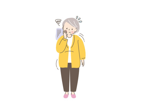 Senior woman fat and shocked vector illustrationのイラスト素材