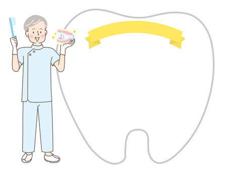 Dentist teaching toothbrushing vector illustrationのイラスト素材