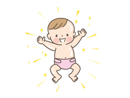 Vector illustration of baby with smooth skinのイラスト素材