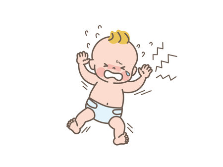 Crying baby illustration material_Full bodyのイラスト素材
