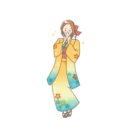 Illustration of woman in sunny clothesのイラスト素材